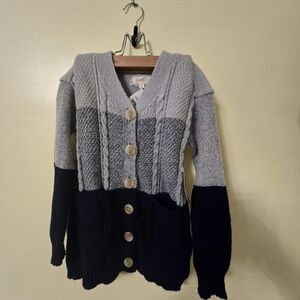 btween Two-Tone Gray and Black Cardigan